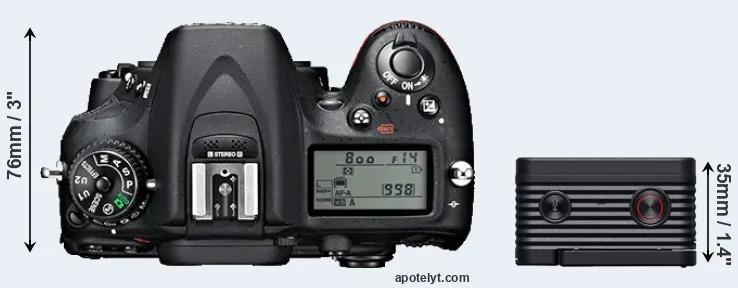 Compare D7100 versus RX0 II top