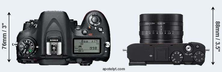Compare D7100 versus RX1R III top