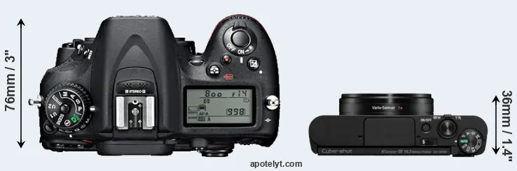 Compare D7100 versus WX800 top