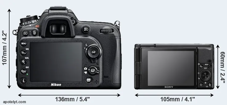 Comparison D7100 or ZV-1 rear
