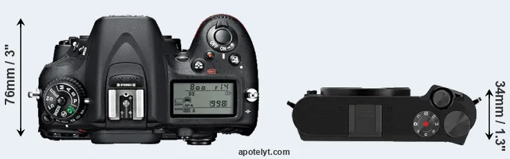 Compare D7100 versus M1 top