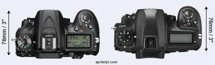 Compare D7200 versus D780 top