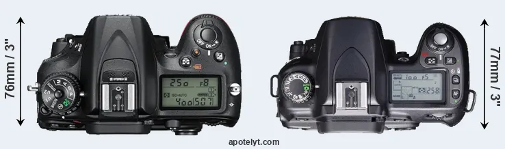 Compare D7200 versus D80 top