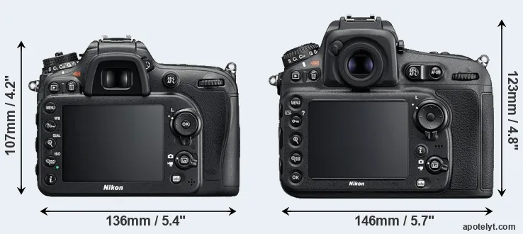 Comparison D7200 or D810 rear