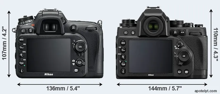 Comparison D7200 or Df rear