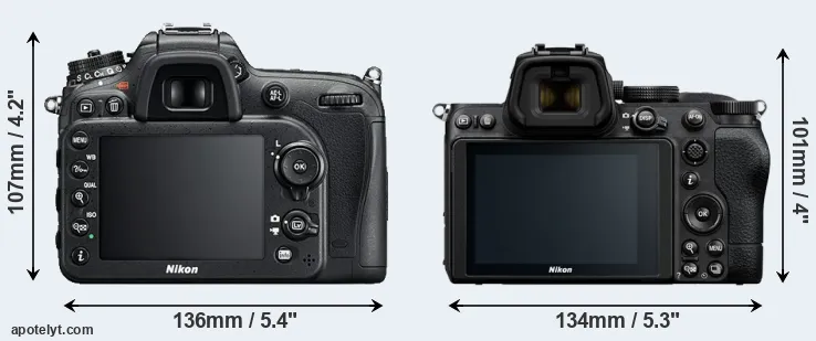 Comparison D7200 or Z5 rear