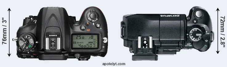 Compare D7200 versus E-330 top