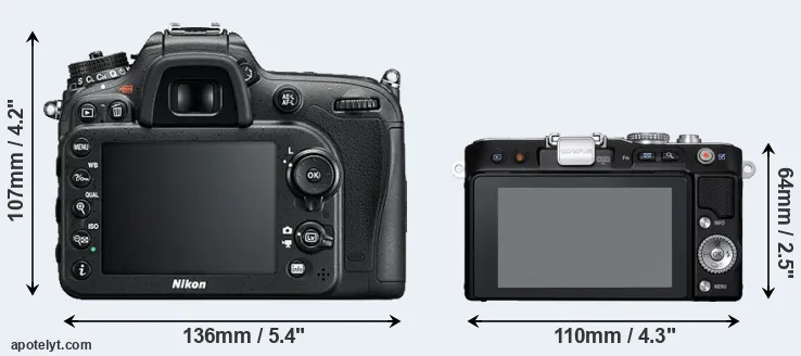 Comparison D7200 or E-PL3 rear