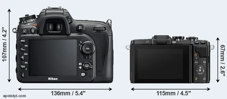 Comparison D7200 or E-PL7 rear