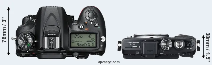 Compare D7200 versus E-PL7 top