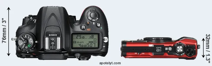 Compare D7200 versus TG-5 top
