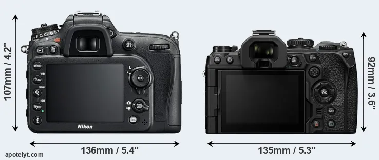 Comparison D7200 or OM-1 rear