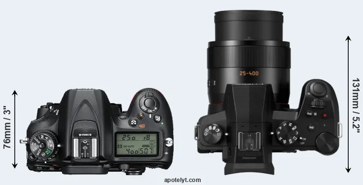 Compare D7200 versus FZ1000 II top