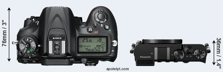 Compare D7200 versus GM5 top