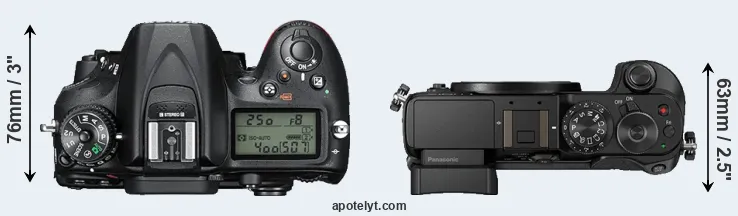 Compare D7200 versus GX8 top