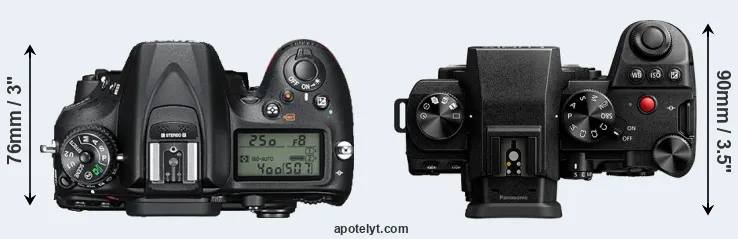 Compare D7200 versus S5 II top