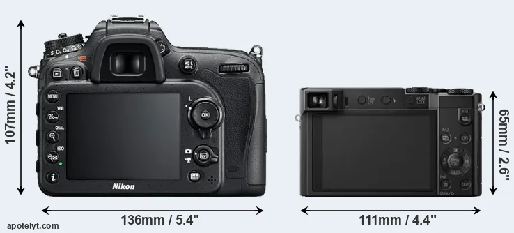 Comparison D7200 or TZ100 rear