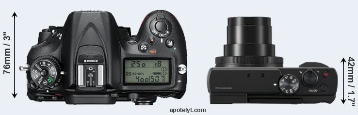 Compare D7200 versus TZ95 top