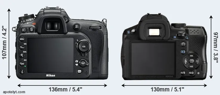 Comparison D7200 or K-30 rear