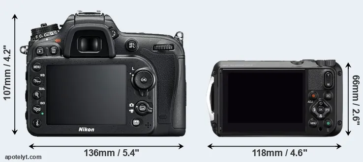 Comparison D7200 or WG-6 rear