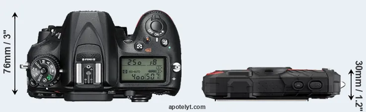Compare D7200 versus WG-60 top