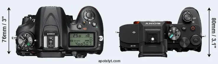 Compare D7200 versus A7 IV top