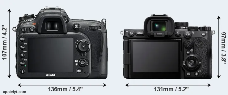 Comparison D7200 or A7R V rear