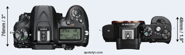 Compare D7200 versus A7S top