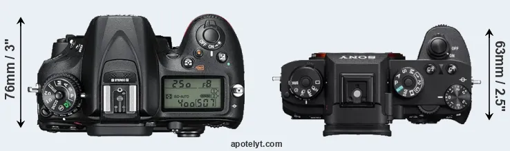 Compare D7200 versus A9 top