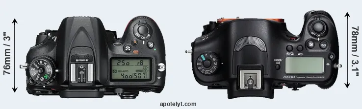 Compare D7200 versus A99 top