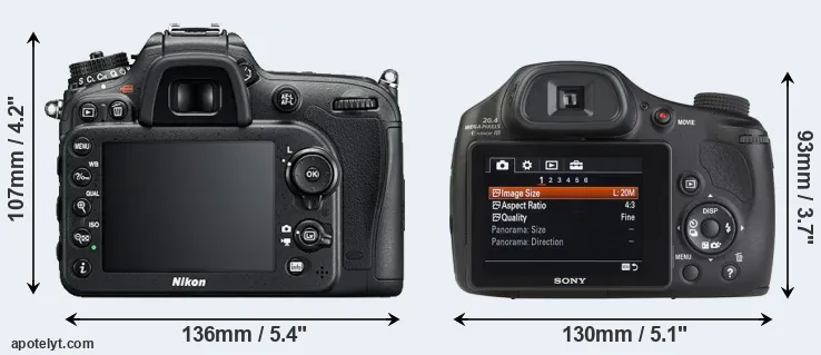 Comparison D7200 or HX350 rear