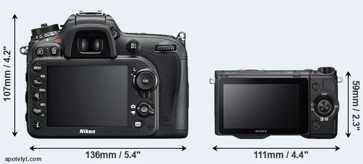 Comparison D7200 or NEX-5R rear
