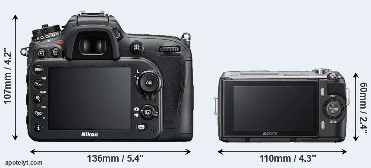 Comparison D7200 or NEX-C3 rear