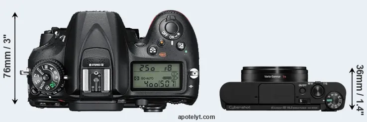Compare D7200 versus WX800 top