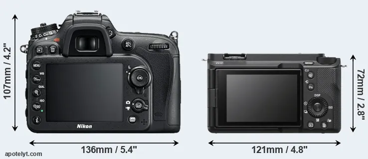 Comparison D7200 or ZV-E1 rear