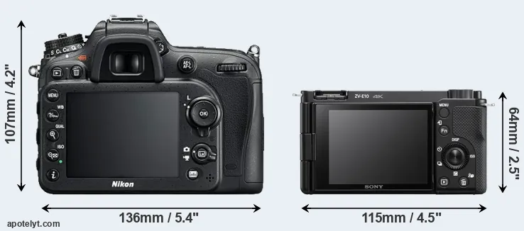 Comparison D7200 or ZV-E10 rear