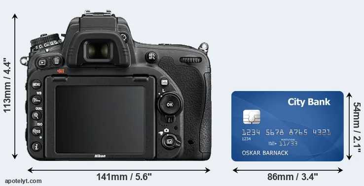 D750 and credit card rear side