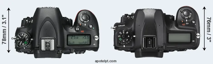 Compare D750 versus D780 top
