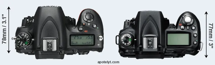 Compare D750 versus D90 top
