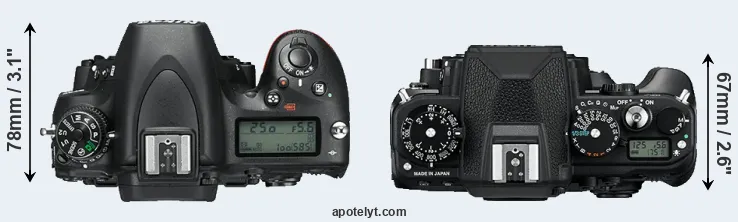 Compare D750 versus Df top