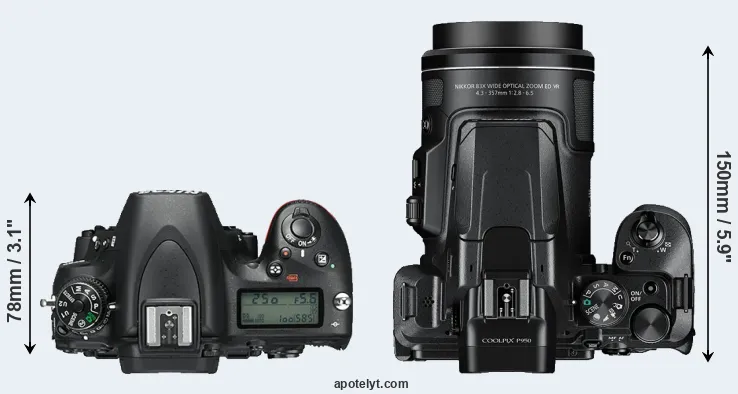 Compare D750 versus P950 top