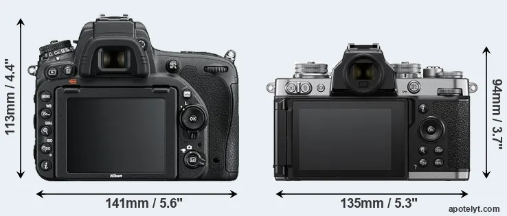 Comparison D750 or Z fc rear