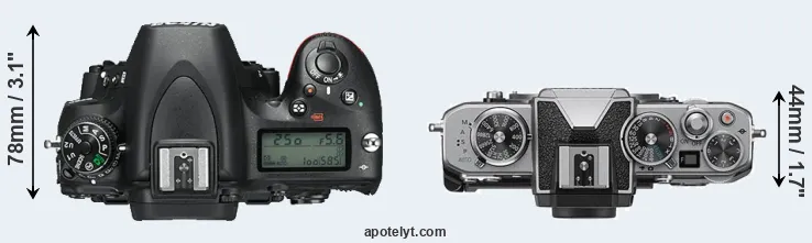 Compare D750 versus Z fc top