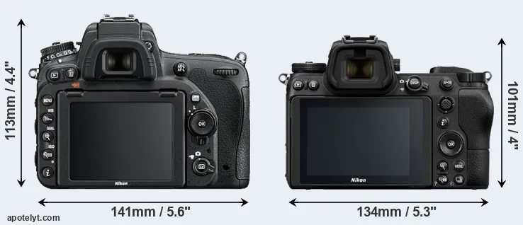 Comparison D750 or Z6 rear