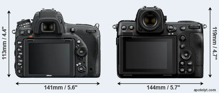 Comparison D750 or Z8 rear