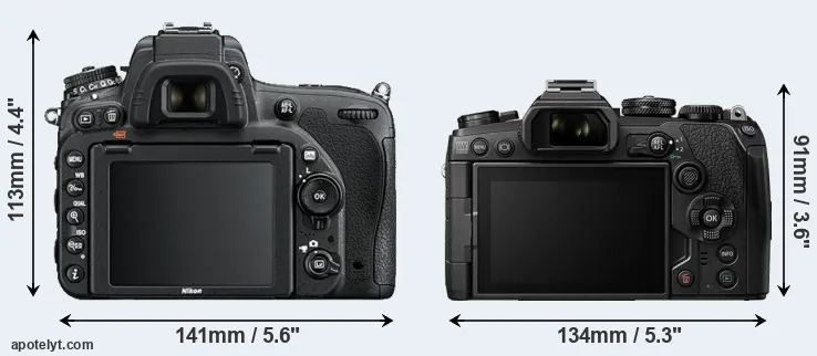 Comparison D750 or E-M1 III rear
