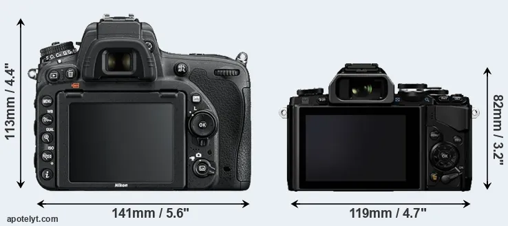 Comparison D750 or E-M10 rear