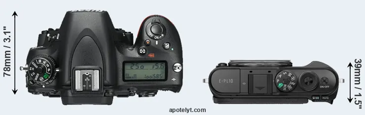 Compare D750 versus E-PL10 top