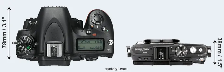 Compare D750 versus E-PL5 top