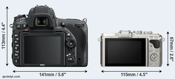 Comparison D750 or E-PL8 rear